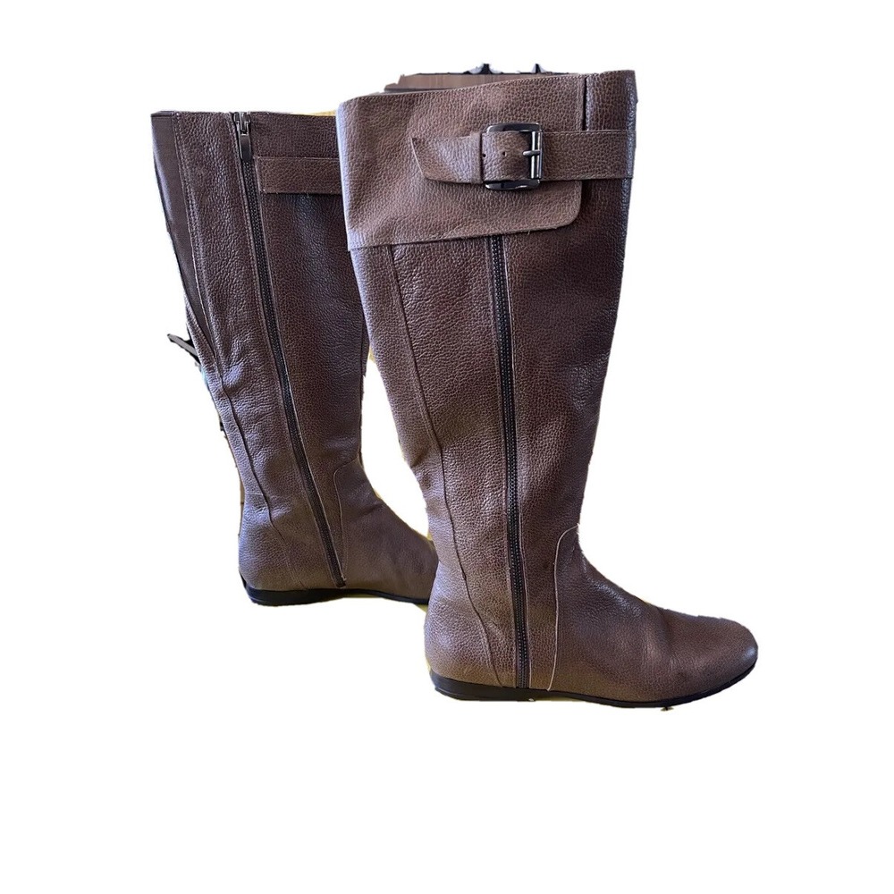 Enzo Angiolini 7 Brown Boots Leather Tall Side Zip